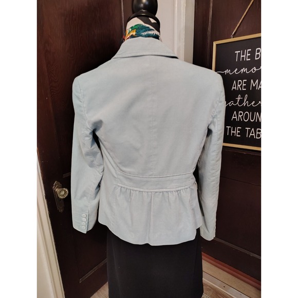 Talbots Women's Light Blue Velvet Blazer Jacket One Button Tailored 4P - Picture 10 of 16